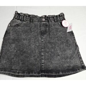 Justice High Waist Acid Wash Denim‎ Skirt Girls Size 14 Soft Stretchy 28" Waist